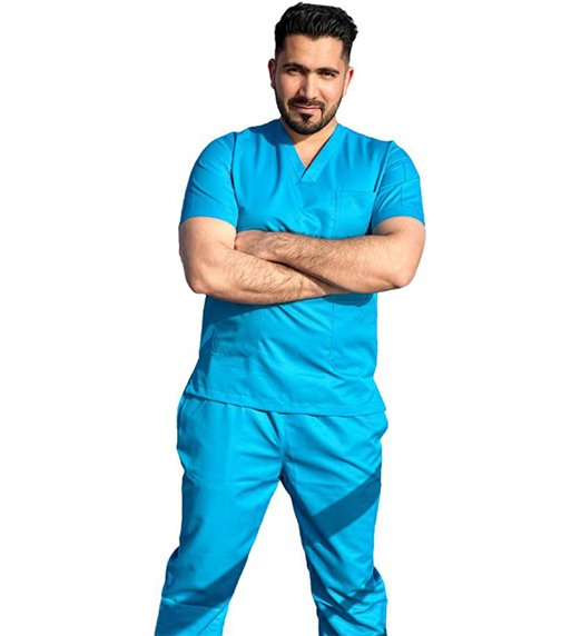 Blue Medical Scrub Suit 2 pcs